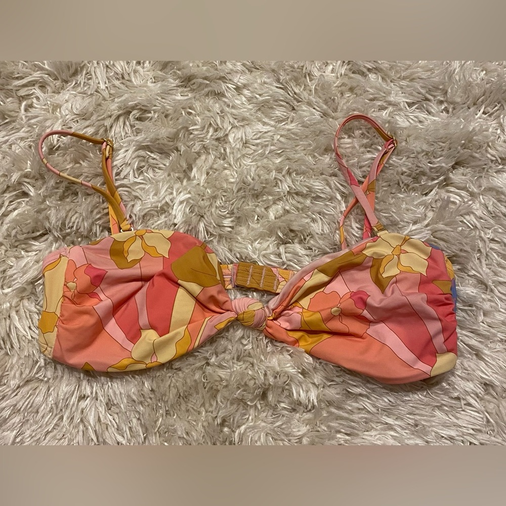 Large billabong groovy bandeau knot bikini top with optional straps